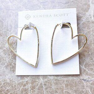NEW Kendra Scott Gold Ansley Heart Hoop Earrings